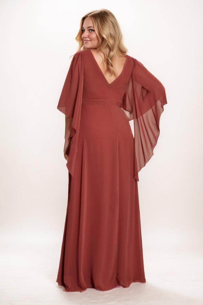 A-Line Maxi Chiffon Bridesmaid Dress CB0751 - COCOMELODY