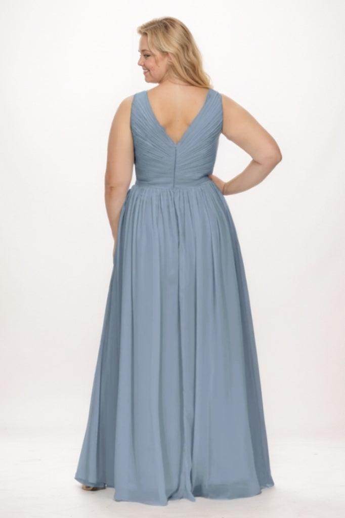 A-Line Maxi Chiffon Bridesmaid Dress CB0768 - COCOMELODY