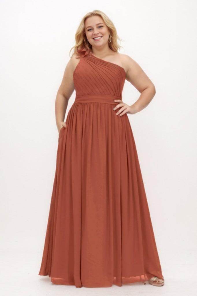 A-Line Maxi Chiffon Bridesmaid Dress CB0779 - COCOMELODY