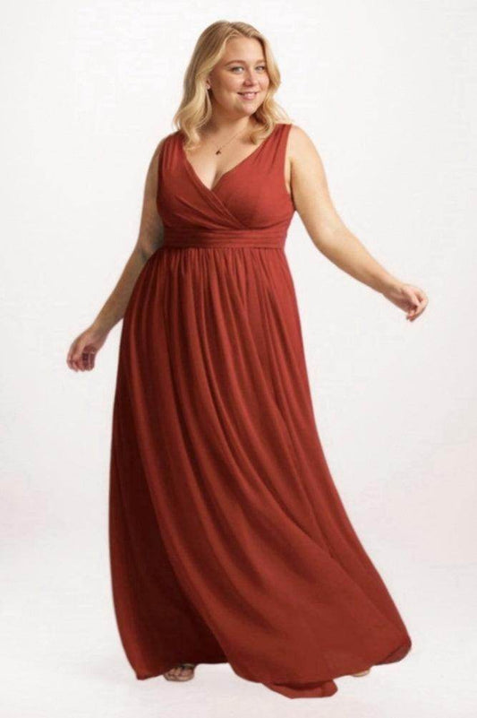 A-Line Maxi Chiffon Bridesmaid Dress CB0781 - COCOMELODY