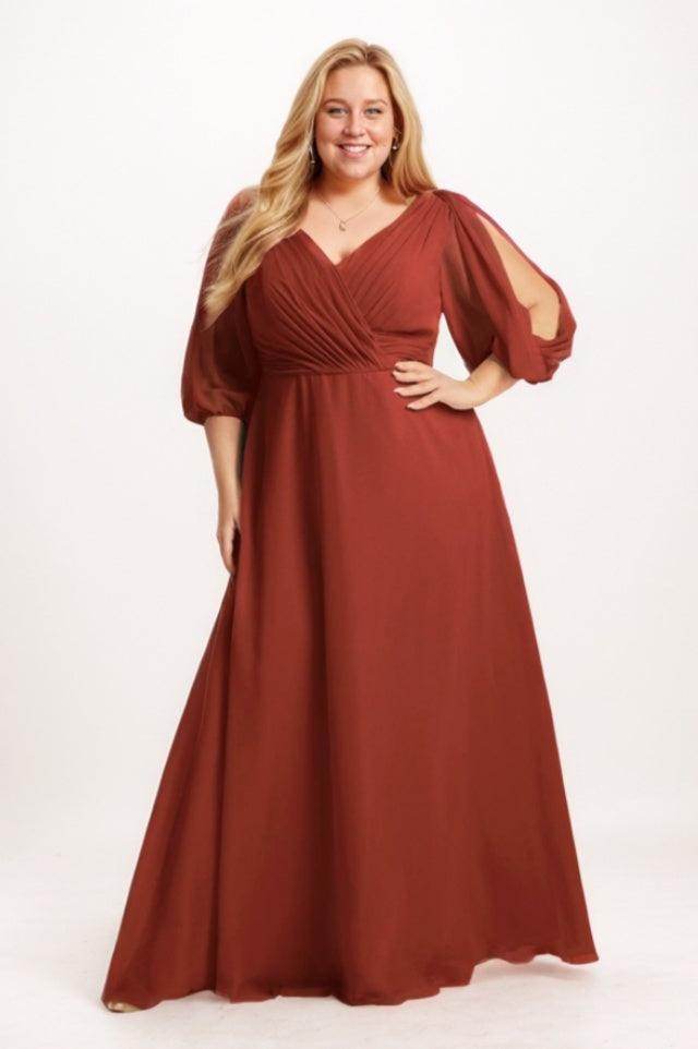 A-Line Maxi Chiffon Bridesmaid Dress CB0782 - COCOMELODY