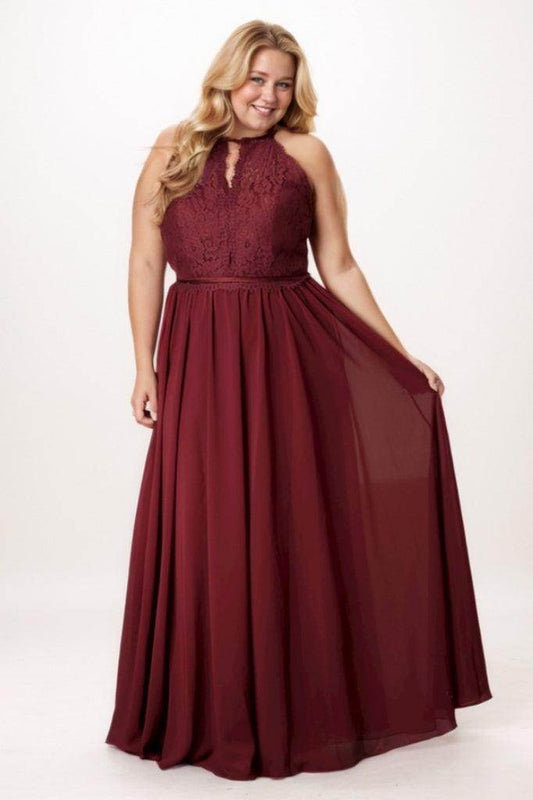 A-Line Maxi Chiffon Bridesmaid Dress CB0783 - COCOMELODY