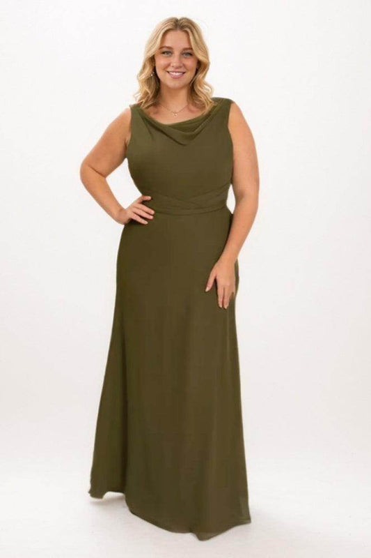 A-Line Maxi Chiffon Bridesmaid Dress CB0789 - COCOMELODY