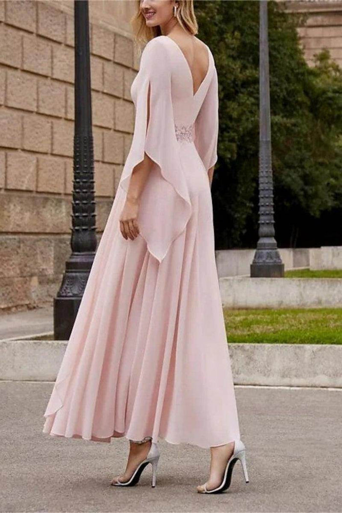 A Line Princess Jewel Neck Ankle Length Sequins Mother Dresses CM0355 - COCOMELODY