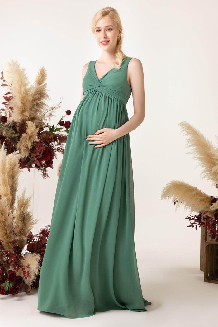 A-Line Sweep-Brush Train Chiffon Bridesmaid Dress CB0452M - COCOMELODY
