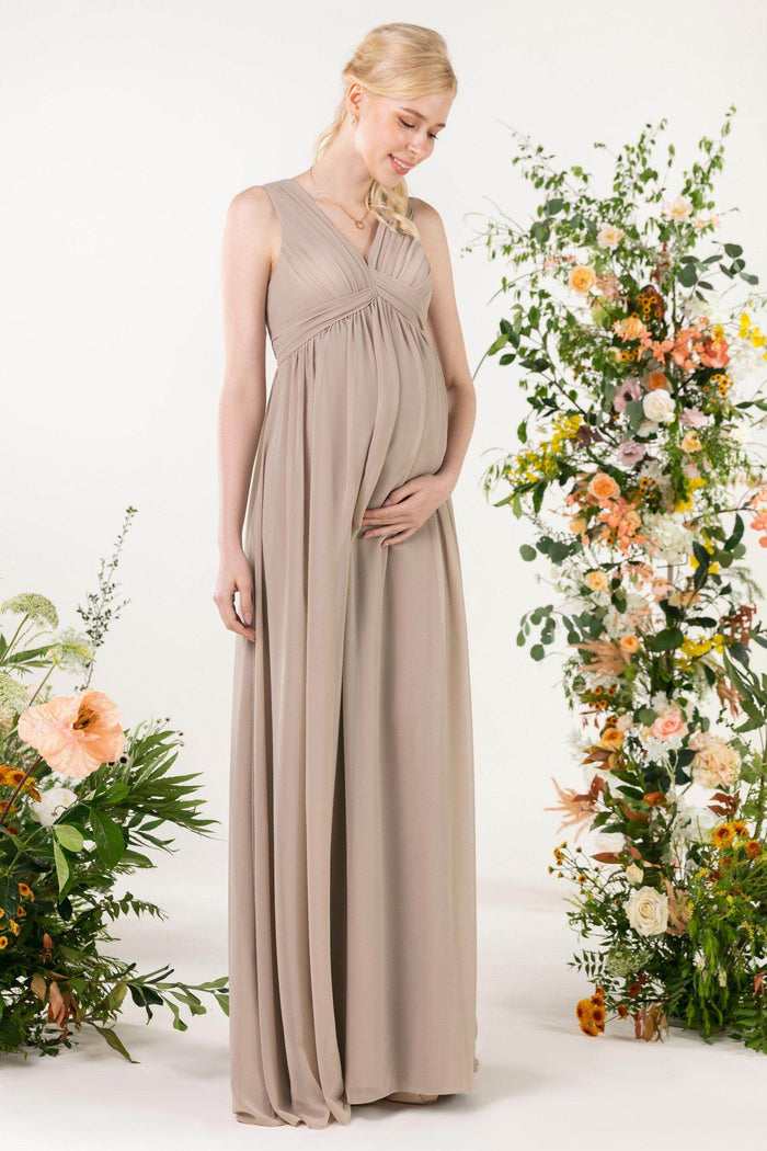 A-Line Sweep-Brush Train Chiffon Bridesmaid Dress CB0455 - COCOMELODY