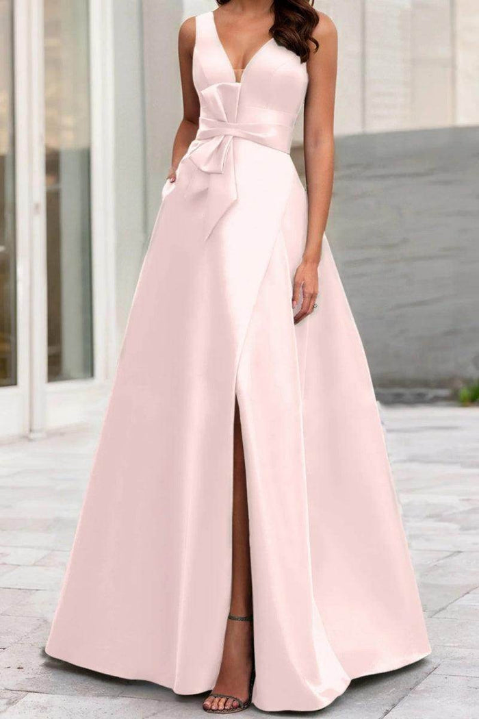 A Line V Neck Sleeveless Mother Of The Bride Dresses CM0341 - COCOMELODY