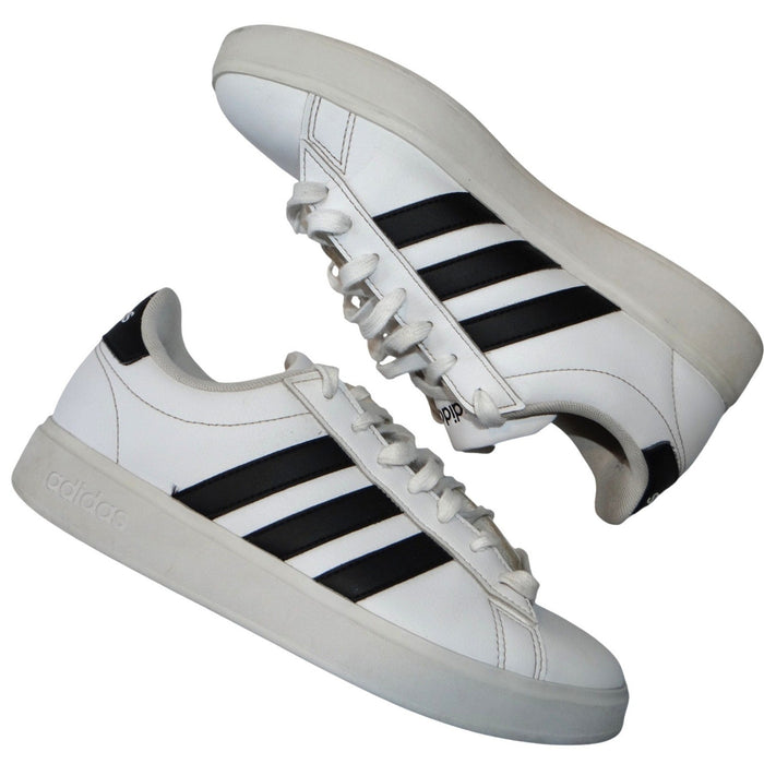 Adidas Grand Court 2.0 Shoes White Black Stripes Low Top Sneakers Mens Size 70