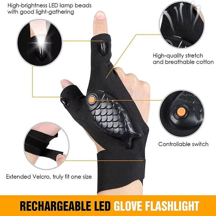 Adjustable LED Flashlight Gloves(1 pair)