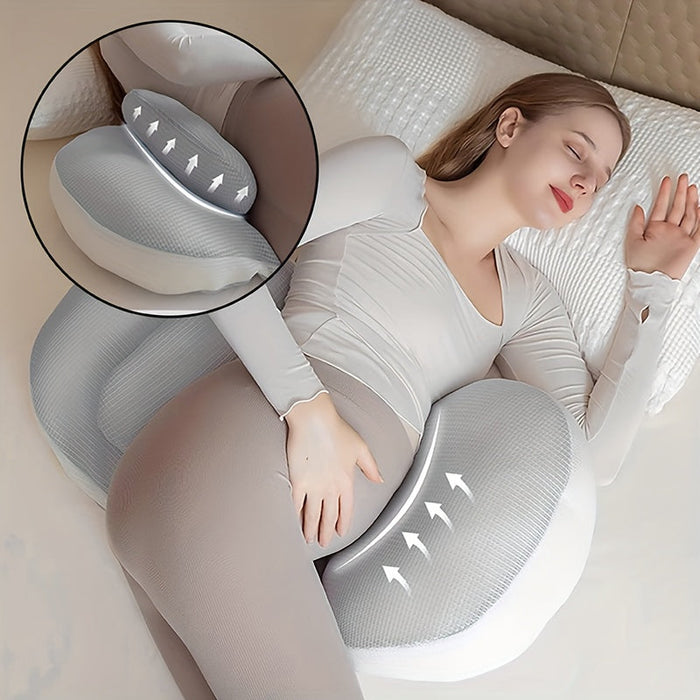 Adjustable Pregnancy Pillow | Ergonomic Maternity Support Pillow for Side Sleeping | Belly & Back Support