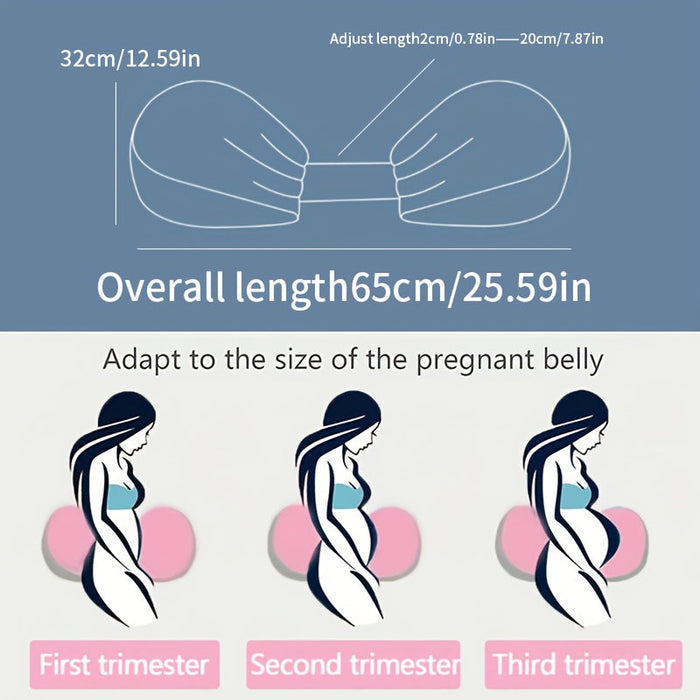Adjustable Pregnancy Pillow | Ergonomic Maternity Support Pillow for Side Sleeping | Belly & Back Support