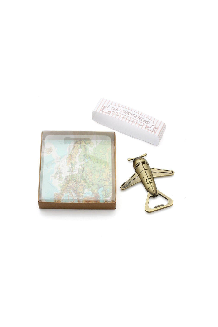 Airplane Bottle Opener Party Favor Wedding Birthday Gift Boxed CGF0055 (Set of 6 pcs) - COCOMELODY