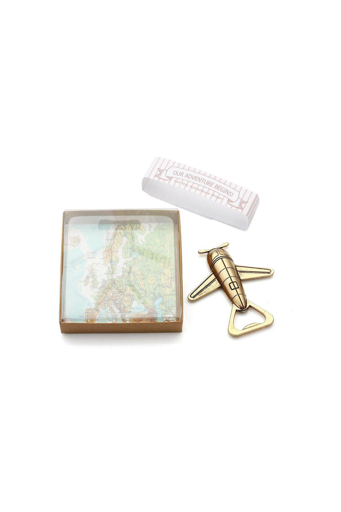 Airplane Bottle Opener Party Favor Wedding Birthday Gift Boxed CGF0055 (Set of 6 pcs) - COCOMELODY