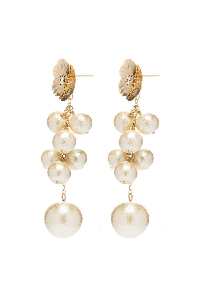 Alloy Earrings with Imitation Pearl CE0127 - COCOMELODY
