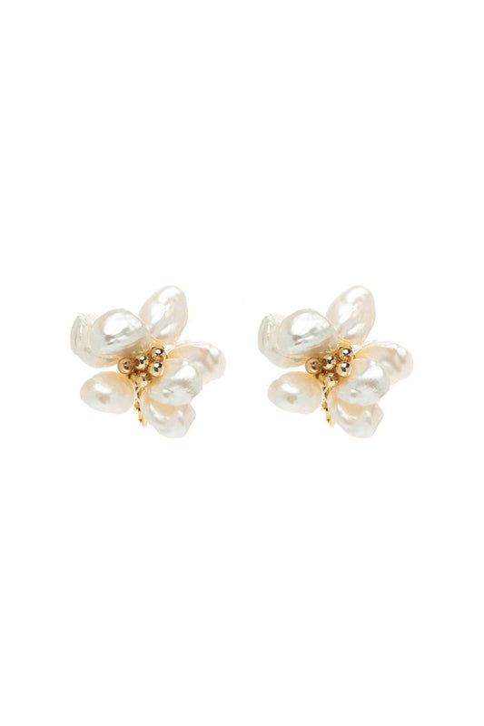 Alloy Earrings with Pearl CE0129 - COCOMELODY