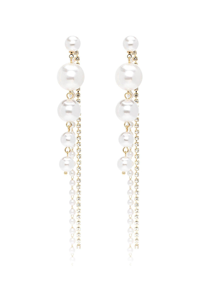 Alloy Earrings with Rhinestone Imitation Pearl CE0117 - COCOMELODY