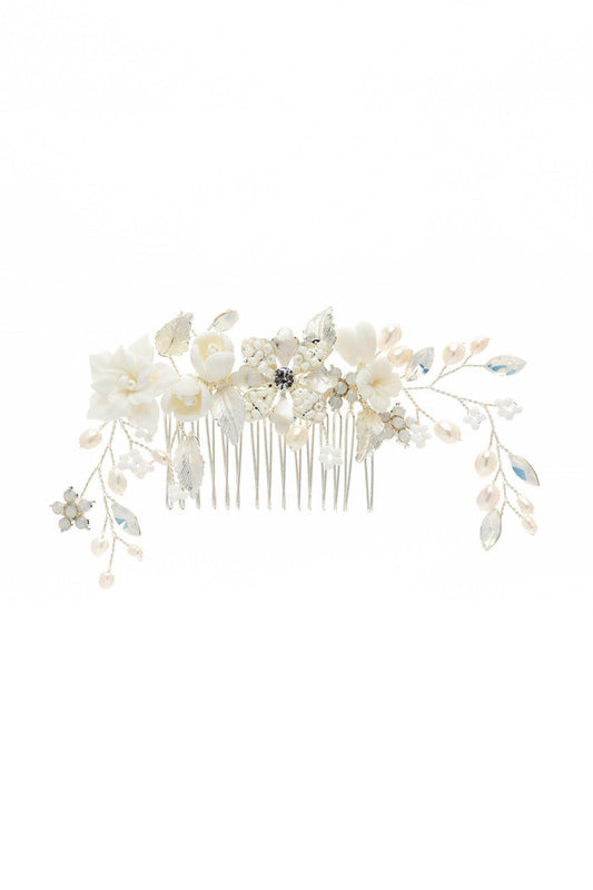 Alloy Hair Combs with Pearl Rhinestone CH0381 - COCOMELODY