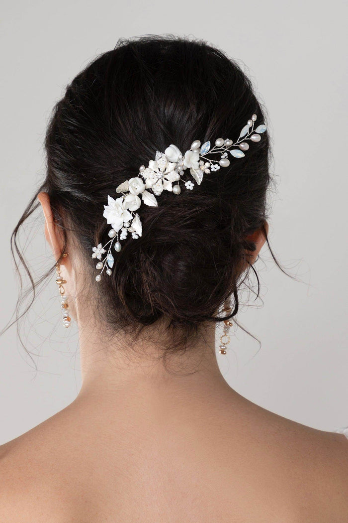 Alloy Hair Combs with Pearl Rhinestone CH0381 - COCOMELODY