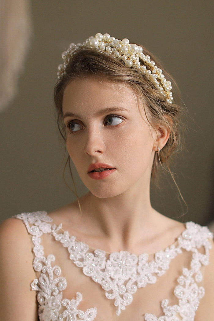 Alloy Headbands with Imitation Pearl CH0360 - COCOMELODY