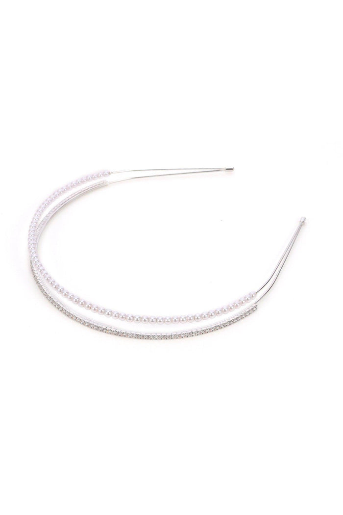 Alloy Headbands with Imitation Pearl Rhinestone CH0336 - COCOMELODY