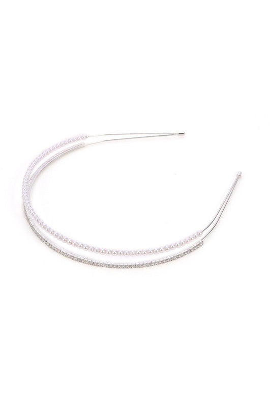 Alloy Headbands with Imitation Pearl Rhinestone CH0336 - COCOMELODY