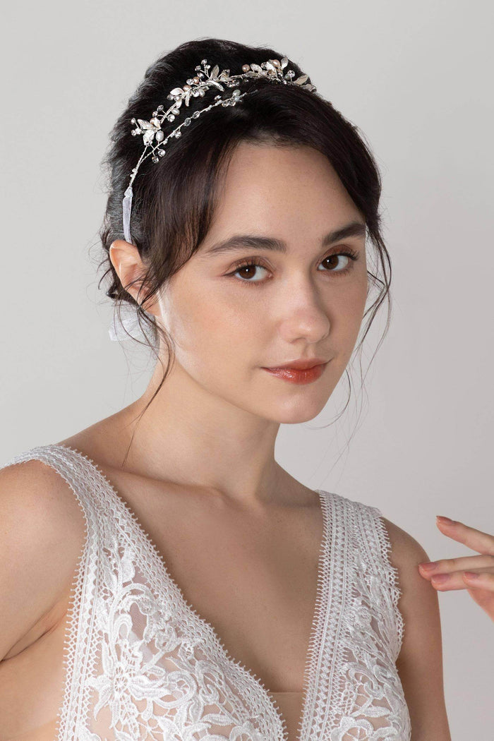 Alloy Headbands with Pearl Rhinestone CH0375 - COCOMELODY