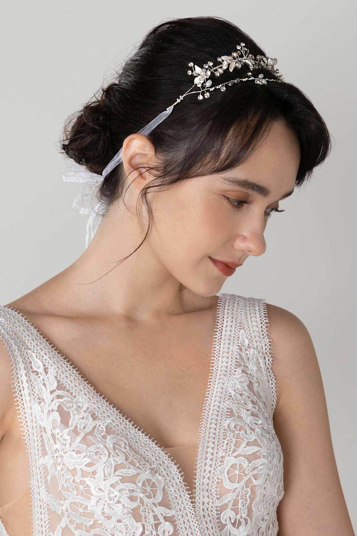 Alloy Headbands with Pearl Rhinestone CH0375 - COCOMELODY
