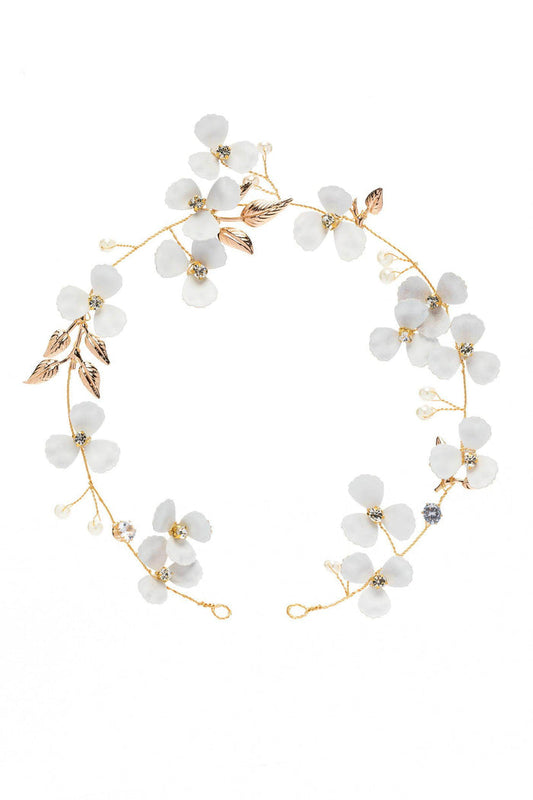 Alloy Headbands with Pearls Flower CH0377 - COCOMELODY