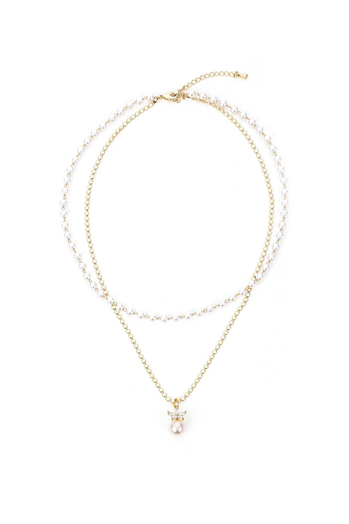 Alloy Necklaces with Imitation Pearl CX0026 - COCOMELODY