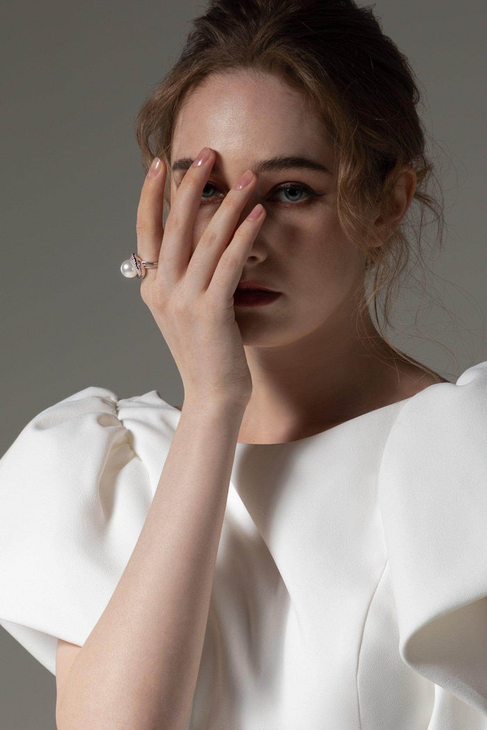 Alloy Rings with Imitation Pearl CR0010 - COCOMELODY