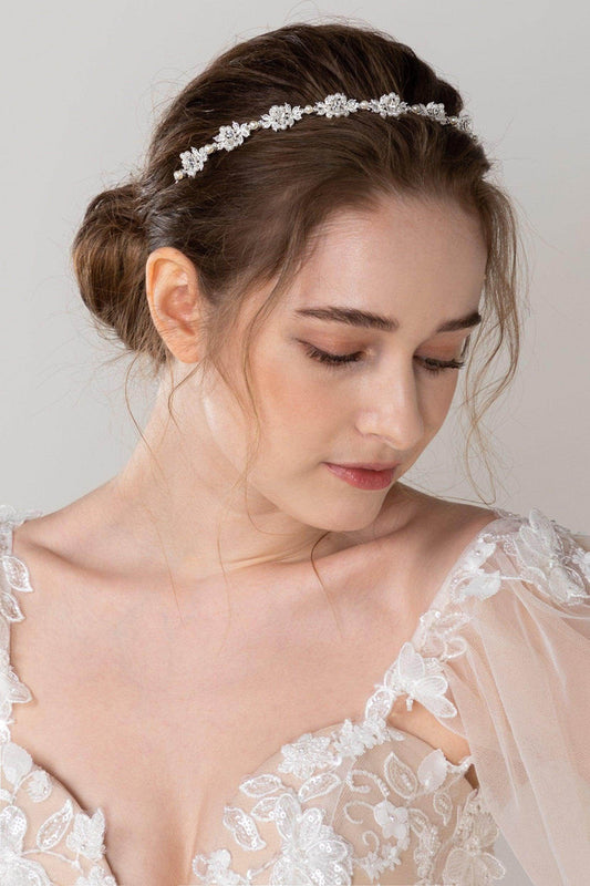 Alloy Tiaras with Pearl Rhinestone CH0366 - COCOMELODY