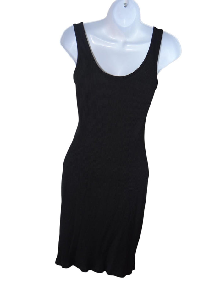 Ambiance Black Sleeveless Mini Dress with Button Detail1