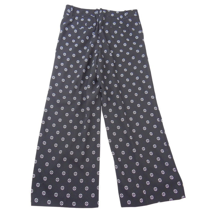 Ann Taylor Factory Womens Black White Floral Medallion Wide Leg Pants Size 42