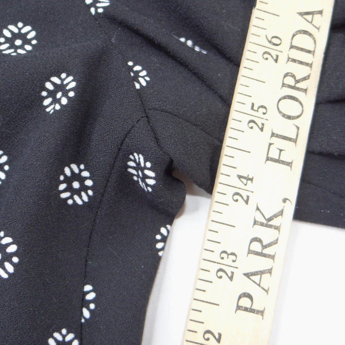 Ann Taylor Factory Womens Black White Floral Medallion Wide Leg Pants Size 44