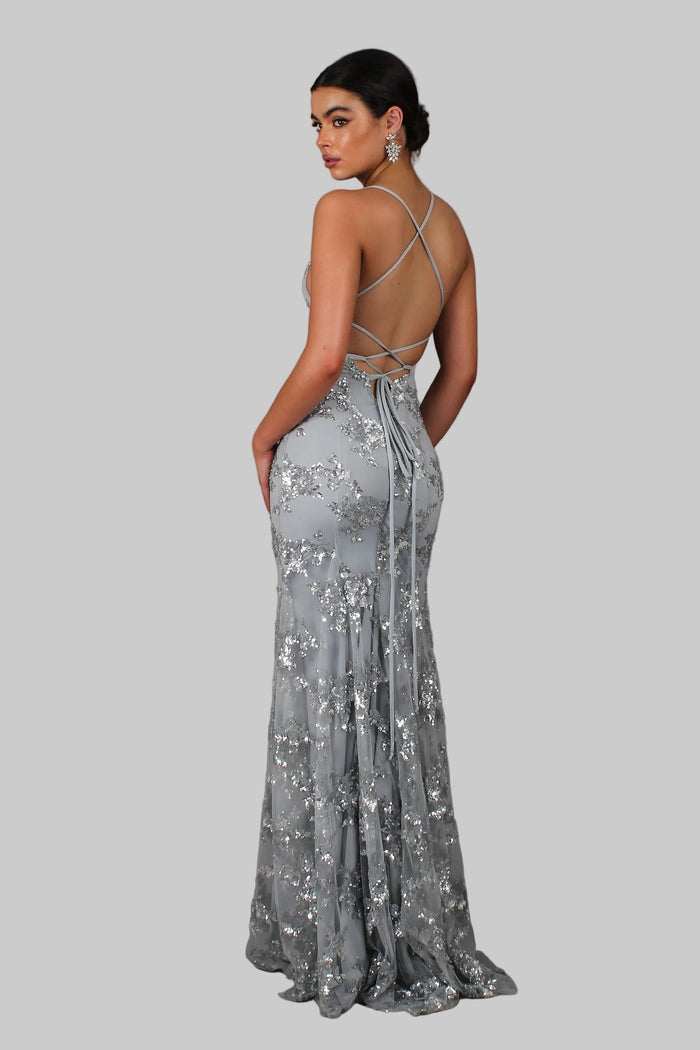 Aria - Elegant Women's Wedding Guest Dress with V-Neck and Spaghetti Straps