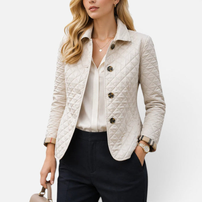 Aria - Women's Quilted Jacket Lightweight Collared Fit for Fall