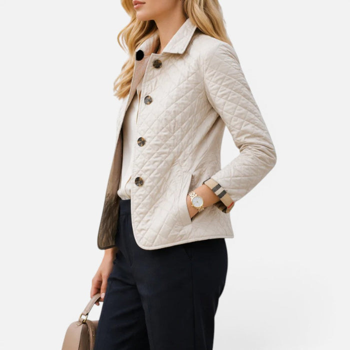 Aria - Women's Quilted Jacket Lightweight Collared Fit for Fall