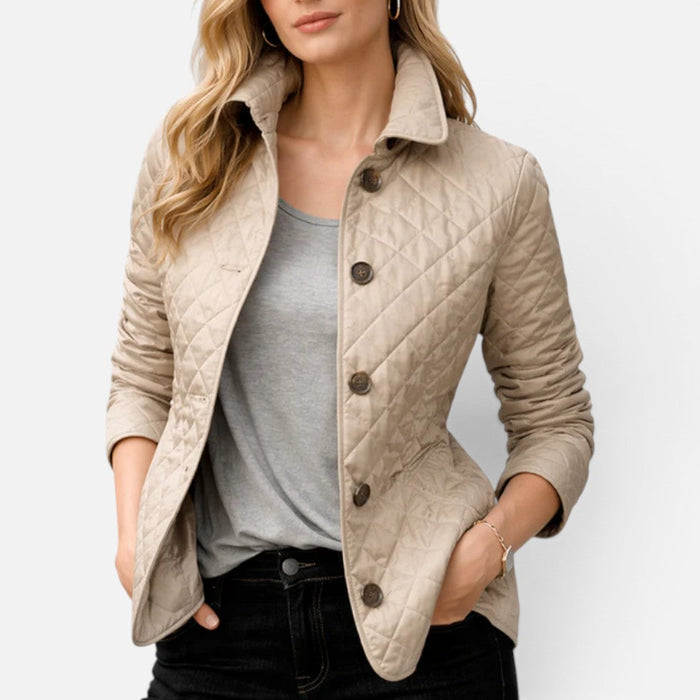 Aria - Women's Quilted Jacket Lightweight Collared Fit for Fall
