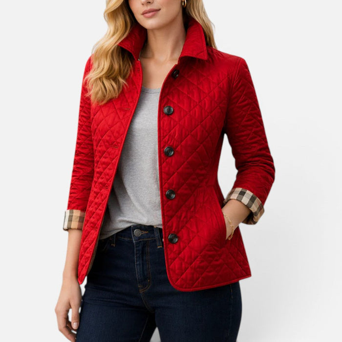 Aria - Women's Quilted Jacket Lightweight Collared Fit for Fall