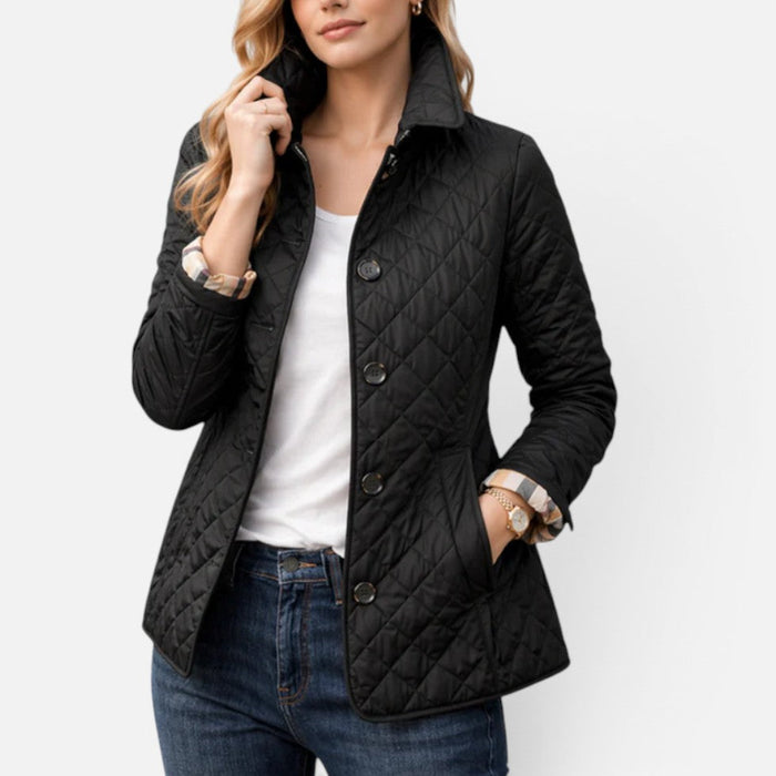 Aria - Women's Quilted Jacket Lightweight Collared Fit for Fall