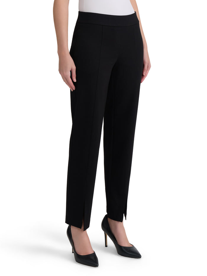Audrey Pull-On Trouser, Compression Suiting, Black | Kasper