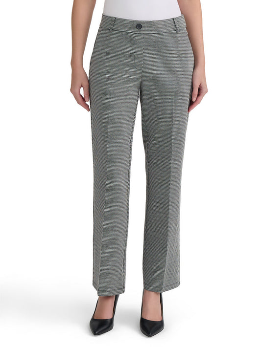 Audrey Pull-On Trouser, Knit Jacquard, Black/Vanilla Ice | Kasper