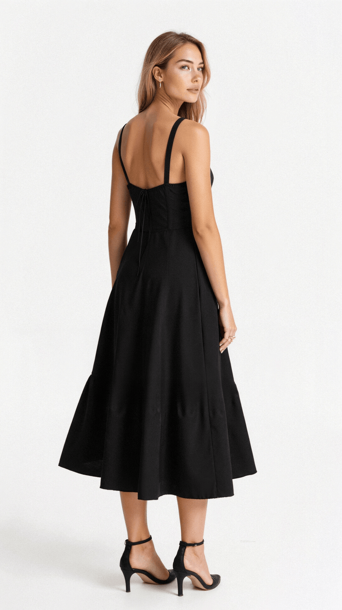 Aurora - Romantic Women's Wedding Guest Dress with Sweetheart Neckline and Front Slit