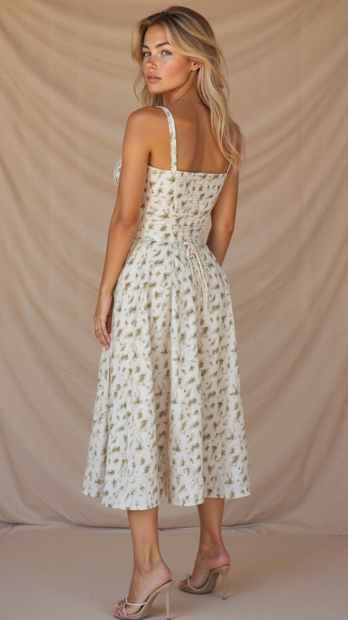 Aurora - Romantic Women's Wedding Guest Dress with Sweetheart Neckline and Front Slit