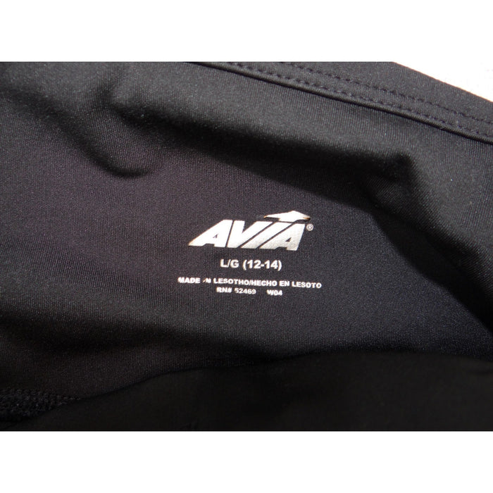 Avia Womens Black High Waisted Active Leggings with Side Pockets Size L 12 142