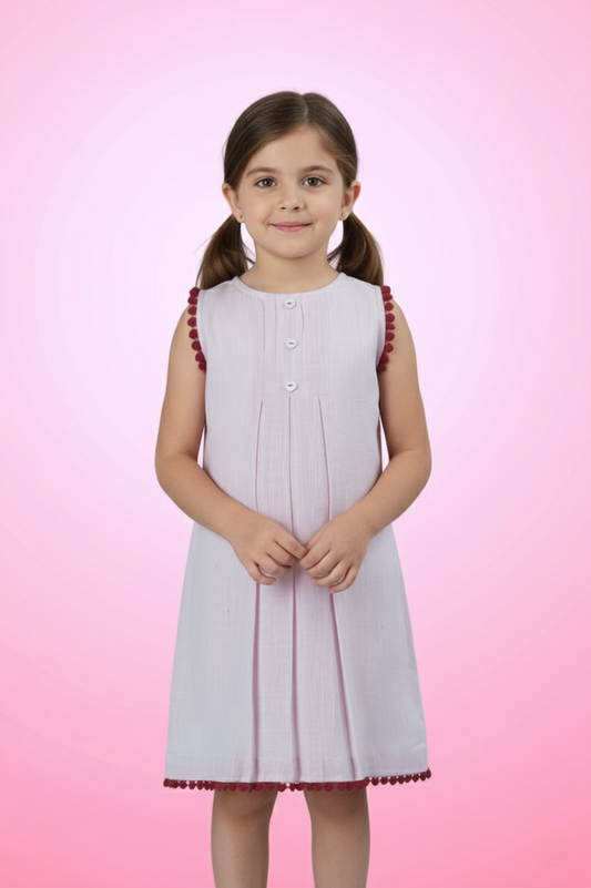 Baby-Pink Lace Detail Dress – Elegant Infant, Toddler & Girls Outfit