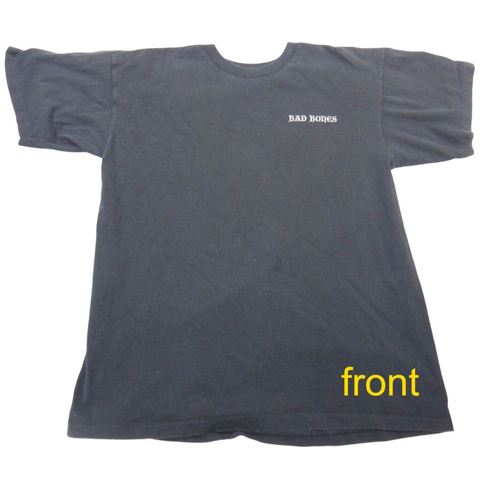 Bad Bones Forever Skull Graphic T Shirt Mens Black Short Sleeve Biker Tee L2