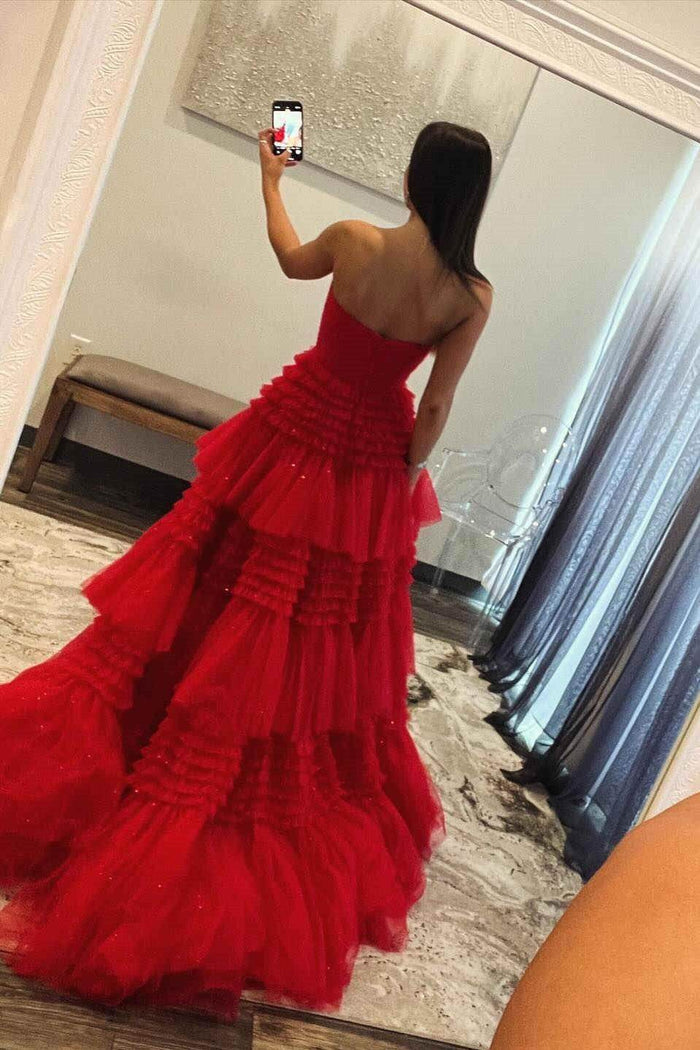 Ball Gown Court Train Tulle Prom Dress CS0700 - COCOMELODY