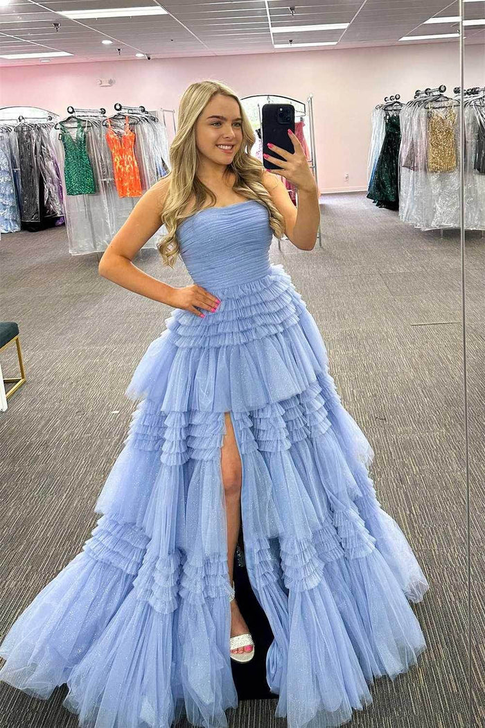 Ball Gown Court Train Tulle Prom Dress CS0700 - COCOMELODY