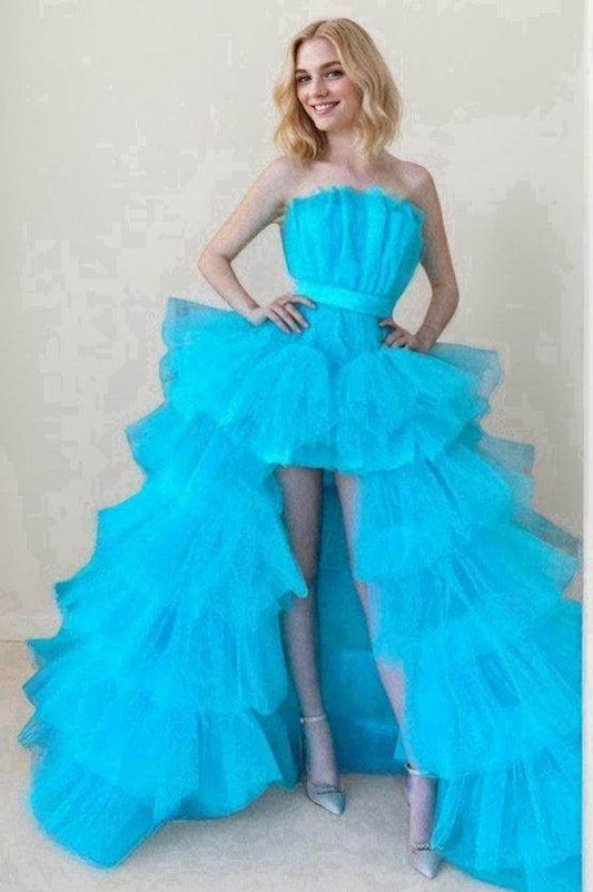 Ball Gown High-Low Tulle Prom Dress CS0706 - COCOMELODY